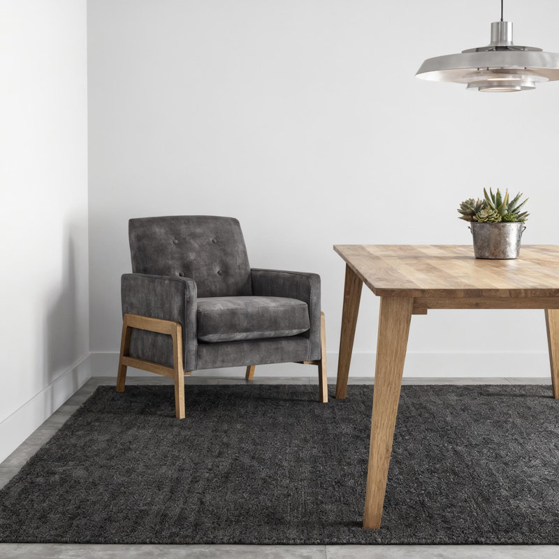 Fauteuil d'appoint à dossier capitonné Matson - Charbon, Gris foncé