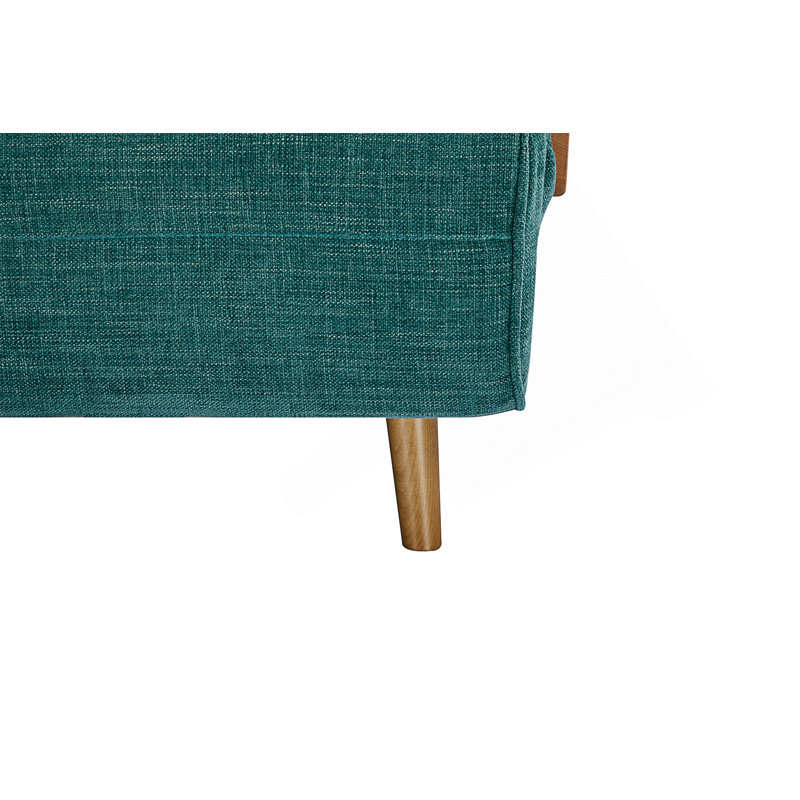 Canapé-lit rembourré convertible 3-en-1 avec inclinaison ergonomique et confort moelleux pour les petits espaces., Bleu paon