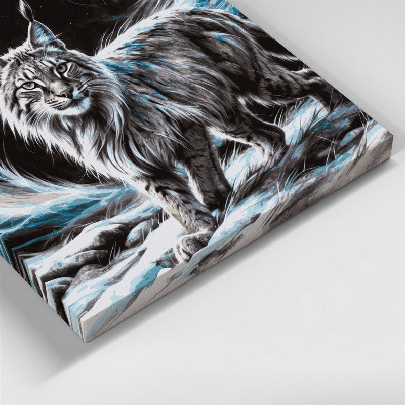 «Big Cats Nordic Lynx», art mural sur toile brune, H 12 po x l 12 po