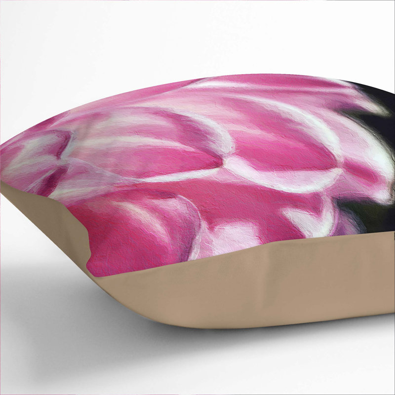 Petals of a Dahlia Cushion with Filling, 40cm H x 40cm W x 15cm D, Stone