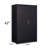 Black Storage Cabinet, Adjustable Height Dividers, Handle Locks, Spring Loaded Door Metal Exquisite-754320521