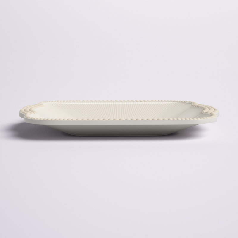 Plateau carré avec poignées Sarar, Blanc