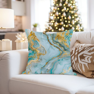 Abstract Teal Crystal Marble Geode II Modern