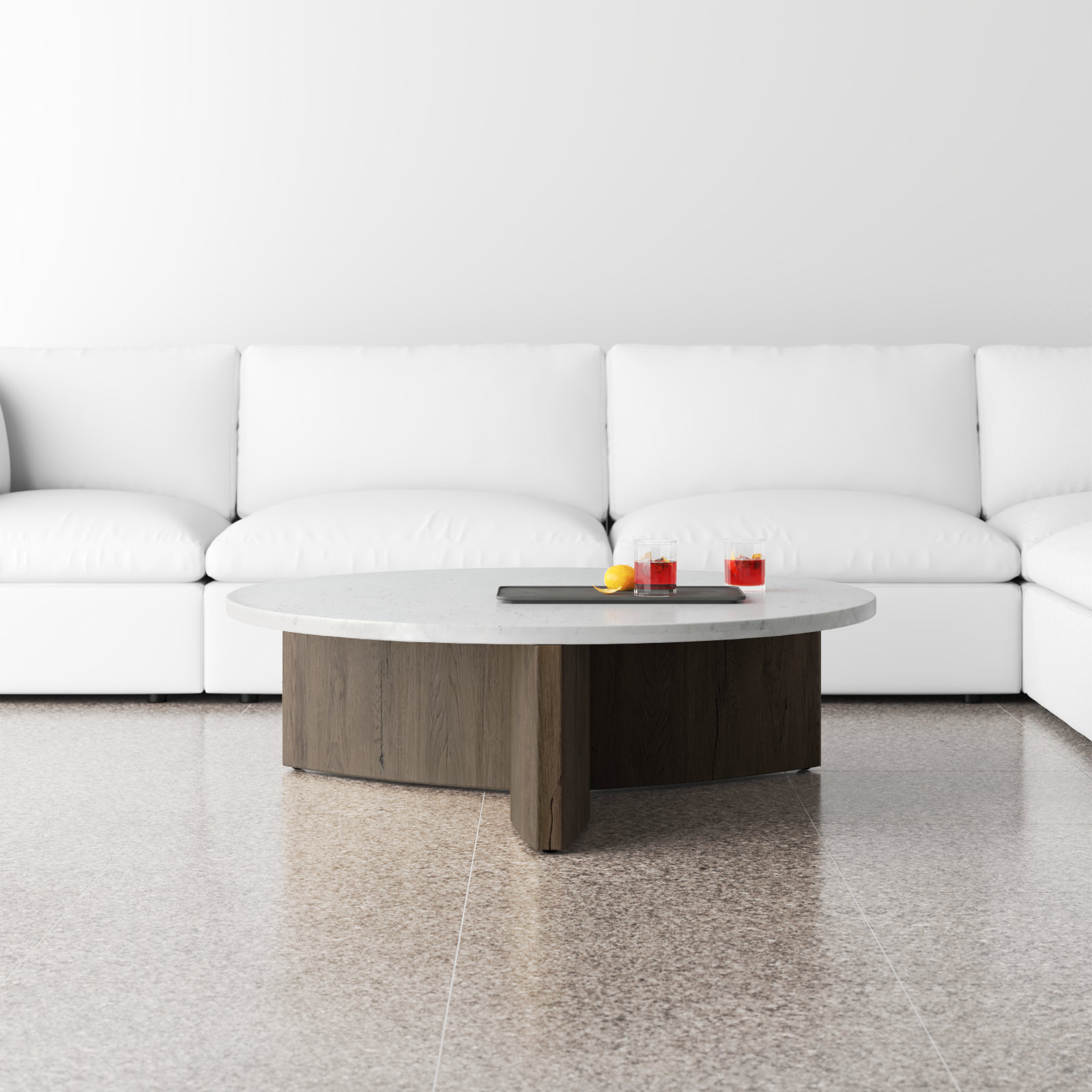 Huntington Single Coffee Table, Light Gray/Brown