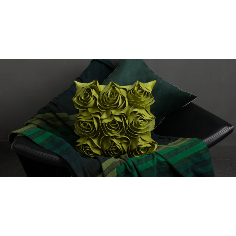  Housse de coussin en velours appliqué, Vert