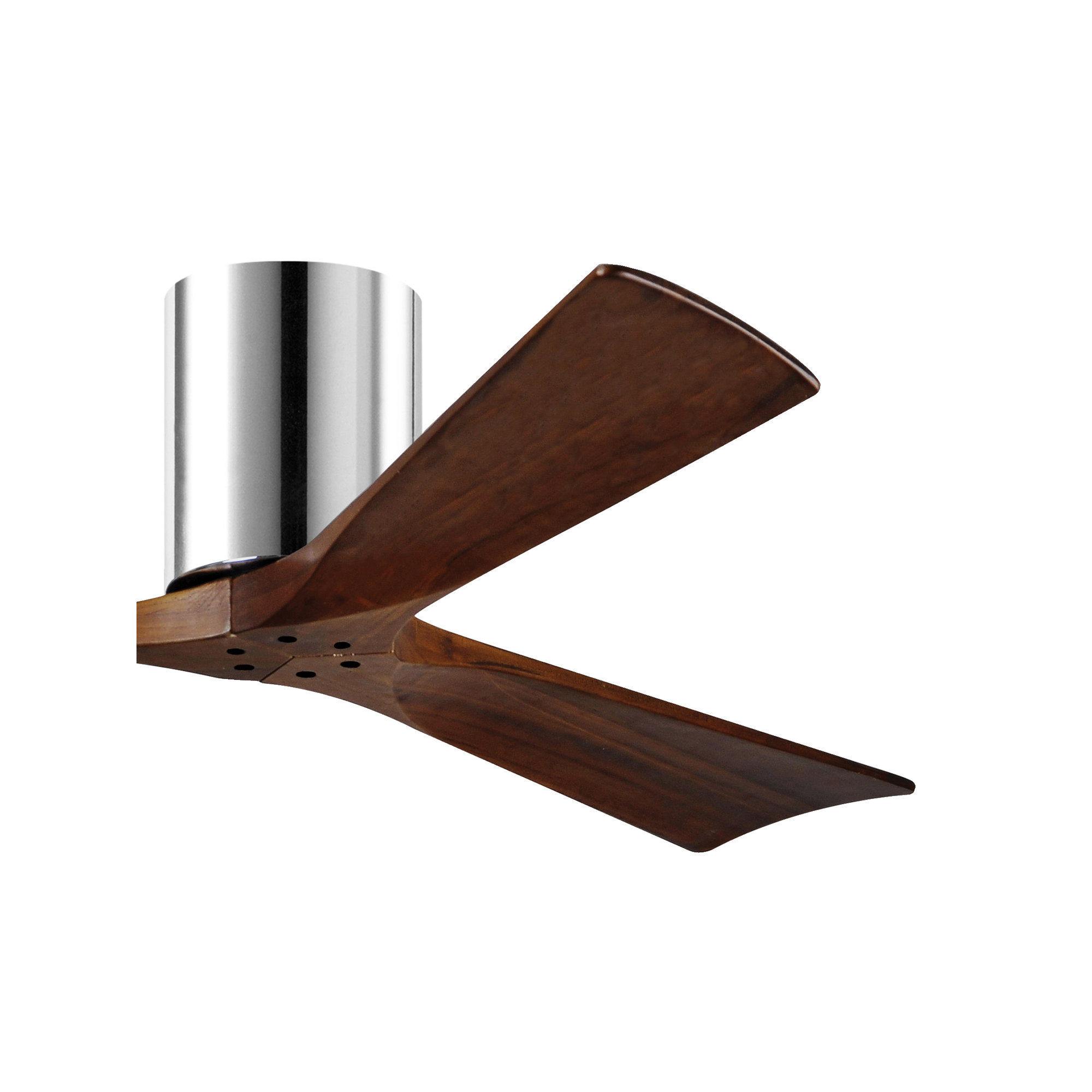 Olivier 3 Blade Ceiling Fan, Walnut Tone, Polished Chrome, 52"