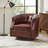 Nixmary 32" W Genuine Leather Swivel Rocker Chair -858430734