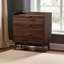 Commode en bois à 3 tiroirs Fallon au fini brun noyer, H 33,76 po x l 31,32 po x P 15,51 po