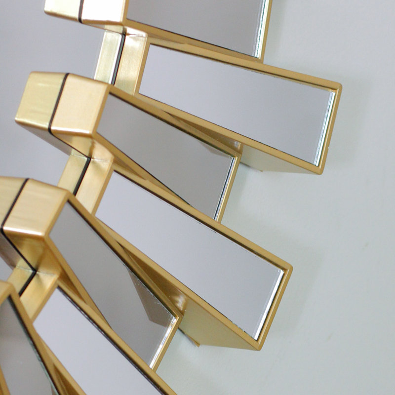 25.5" Round Wall Mirror, Gold