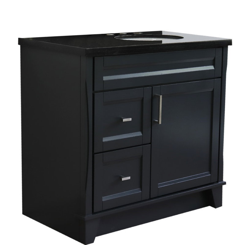 Meuble-lavabo simple 37 po Absalom, Noir