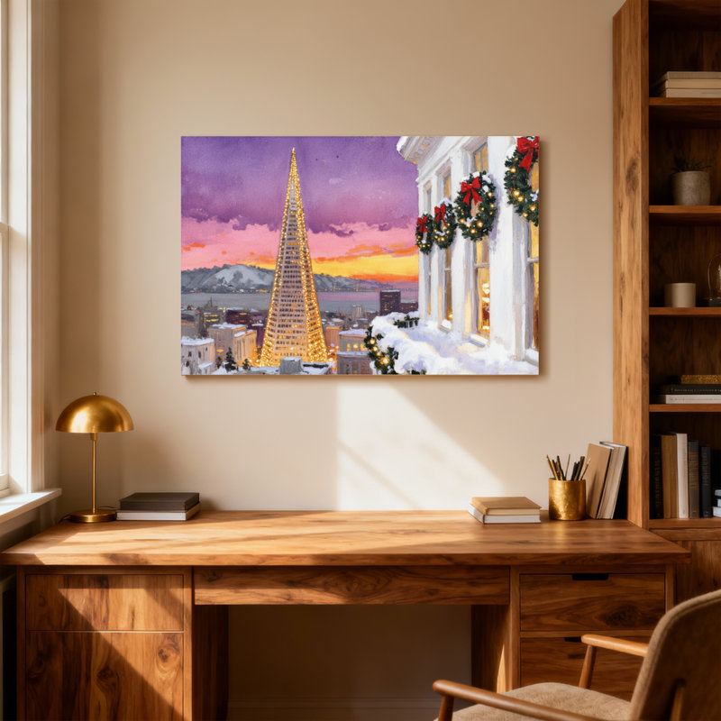 Vue de l'horizon de Noël de Noël à San Francisco