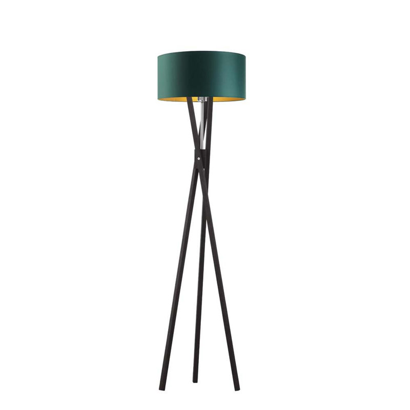 Quinnlynn 150cm Tripod Floor Lamp, Black, Green