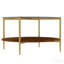Modern Gold Round Double-Layer Coffee Table - Tempered Glass, 32.28 Inch Diameter