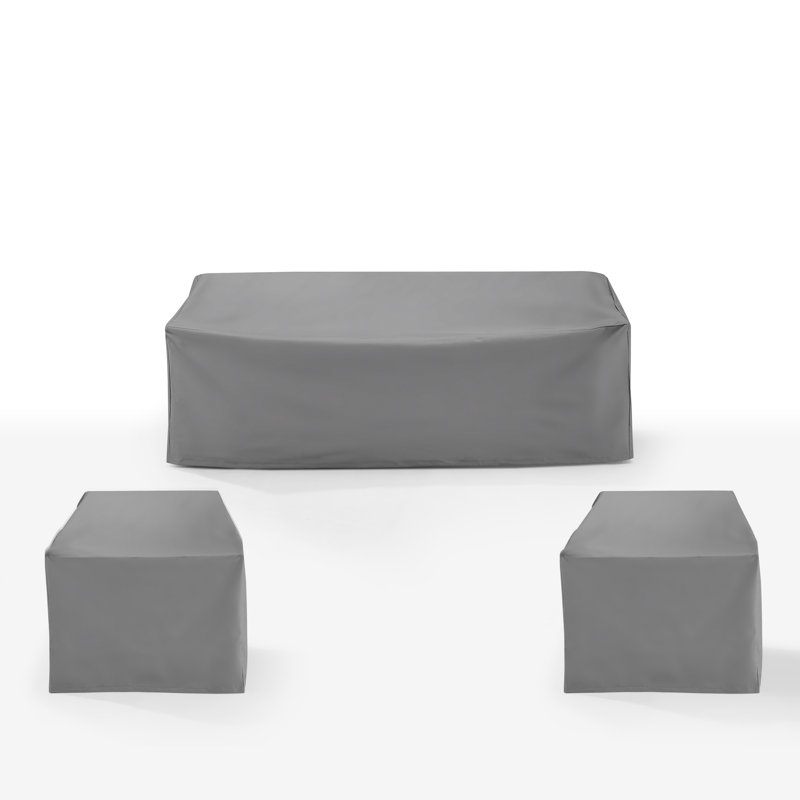 Housses de patio, ensemble de housse imperméable 3 pièces pour chaises d'extérieur et canapé, gris
