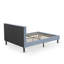 Ensemble de lit plateforme 3 pièces avec 1 lit Mid Century et 2 petites tables de chevet - Fabrication fiable et durable - Tissu en lin bleu denim-1396991124-1464329100