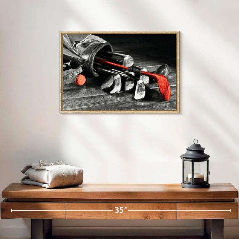Équipement de golf, Cadre flottant en bois naturel, 19 po x 13 po