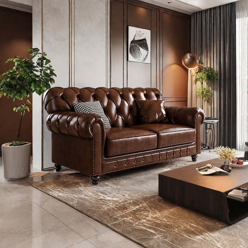 Canapé en cuir 62,9 po