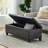 Brown PU Leather Storage Ottoman Bench - Multi-Functional Seating and Hidden Storage Solution