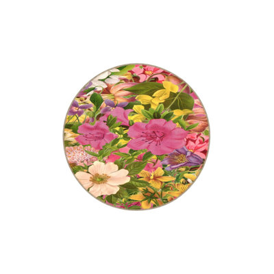 Tapis tissé floral lavable et coloré jaune