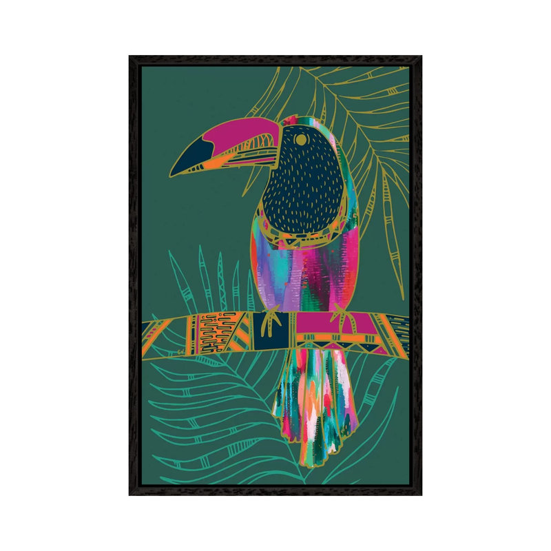 Toucan by EttaVee - Print on Canvas, Black Framed Canvas, 66.04 cm H x 45.72 cm W