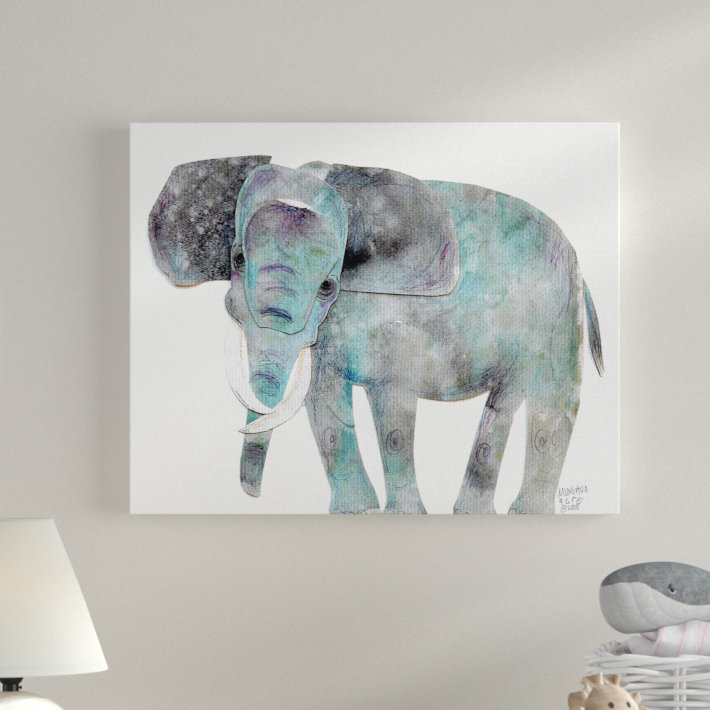 «Cutout Collage Elephant», art encadré, Toile tendue, H 20 po x l 16 po x P 1,5 po