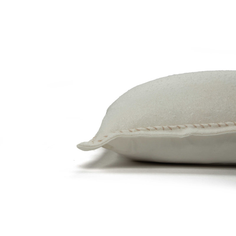  Coussin décoratif en coton texturé, Crème