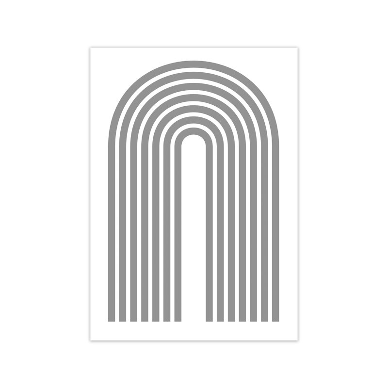 Grey Modern Rainbow Original - Print, No Frame, 42cm H x 30cm W x 1cm D