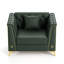 Canapé Chesterfield modulaire 1 place de 40,1 po de lumière, canapé en similicuir capitonné à la main, accoudoirs garnis de métal et pieds en métal minces, comprend 1 oreiller pour le salon, l’appartement