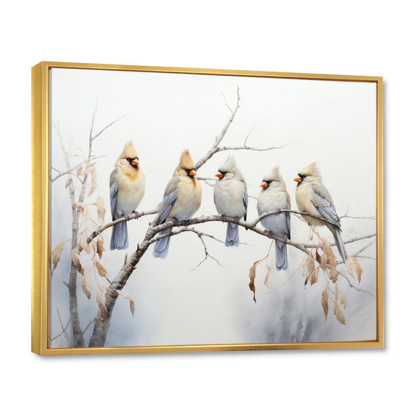 " Longmont Bird Silent Watcher III ", Gold Floater Framed, 12" H x 20" W x 1" D