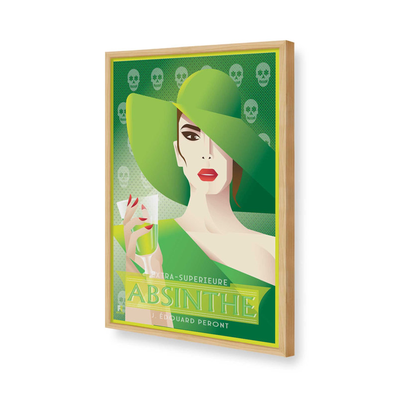 «Absinthe Reverie», reproduction d'art, Impression encadrée sans passe-partout, H 11 po x l 9 po, Érable américain