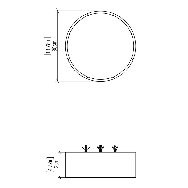 Cilíndrico 1 - Light LED Flush Mount, 4.88" H x 13.65" W x 13.65" D, Organic Cappuccino