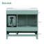Meuble-lavabo moderne avec chargement USB, deux portes et trois tiroirs avec meuble-lavabo, petit meuble-lavabo avec lavabo simple, vert - robinets non inclus