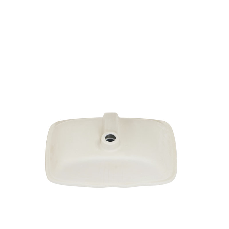 Altair 14.8 " Ceramic Square Bathroom Sink and Overflow Hole