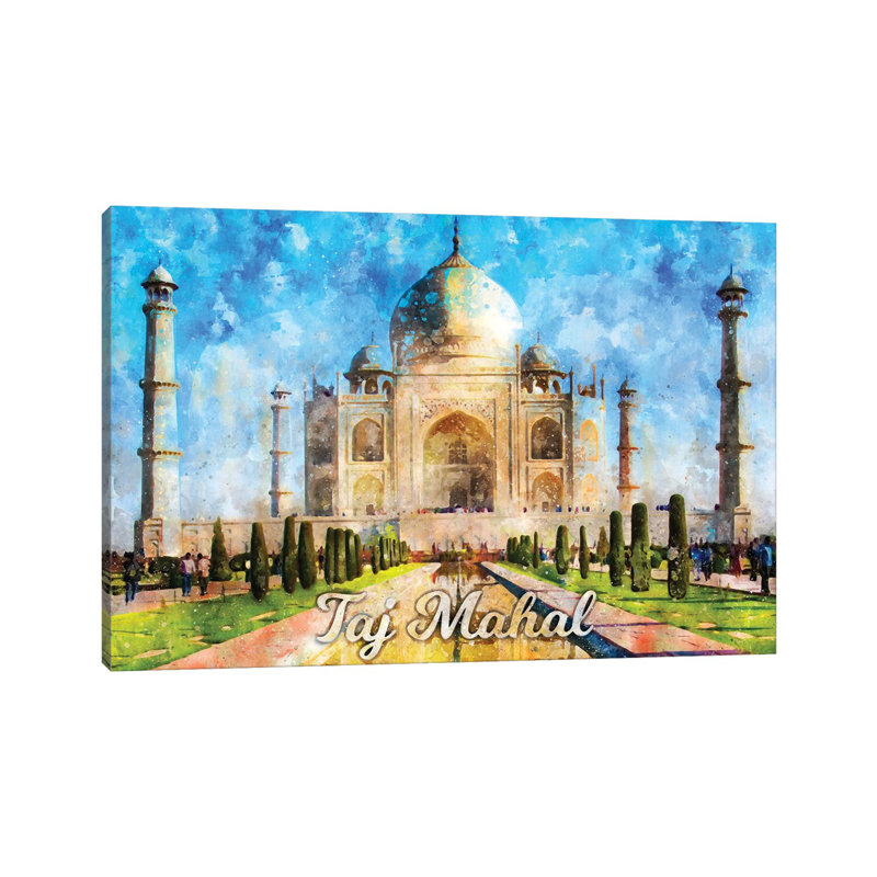 Taj Mahal par Durro Art - impression sur toile tendue, H 8 po x l 12 po x P 0,75 po