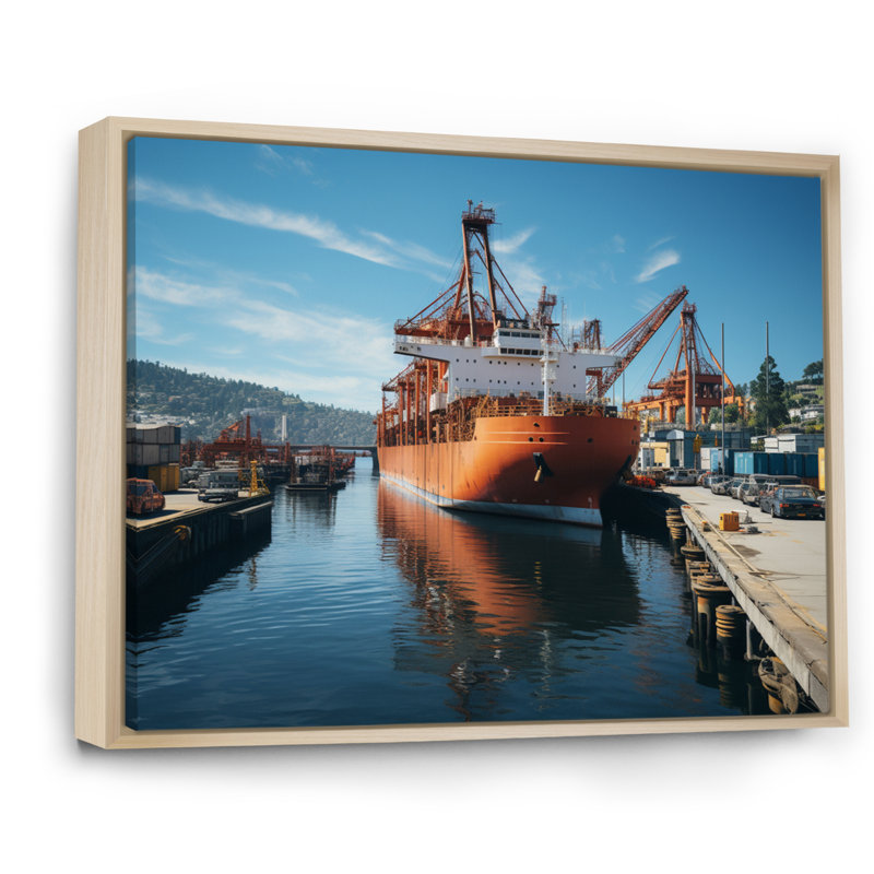 Port Port of Discovery I sur impression sur toile, H 12 po x l 20 po x P 1 po, Cadre naturel flottant