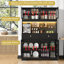 Armoires de 70 po de hauteur avec panneau perforé, armoire de rangement pour garde-manger avec tablettes et tiroirs réglables, lumière DEL et prises de courant pour la salle à manger-600095940