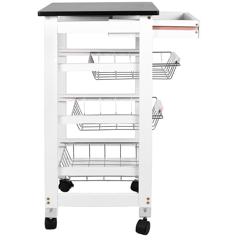 37cm W Solid Wood Kitchen Island, 76cm H x 37cm W x 37cm D, White