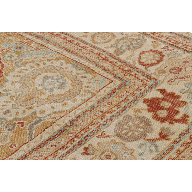 Oushak Hand Knotted Floral Area Rug, Rectangle 5' x 7'