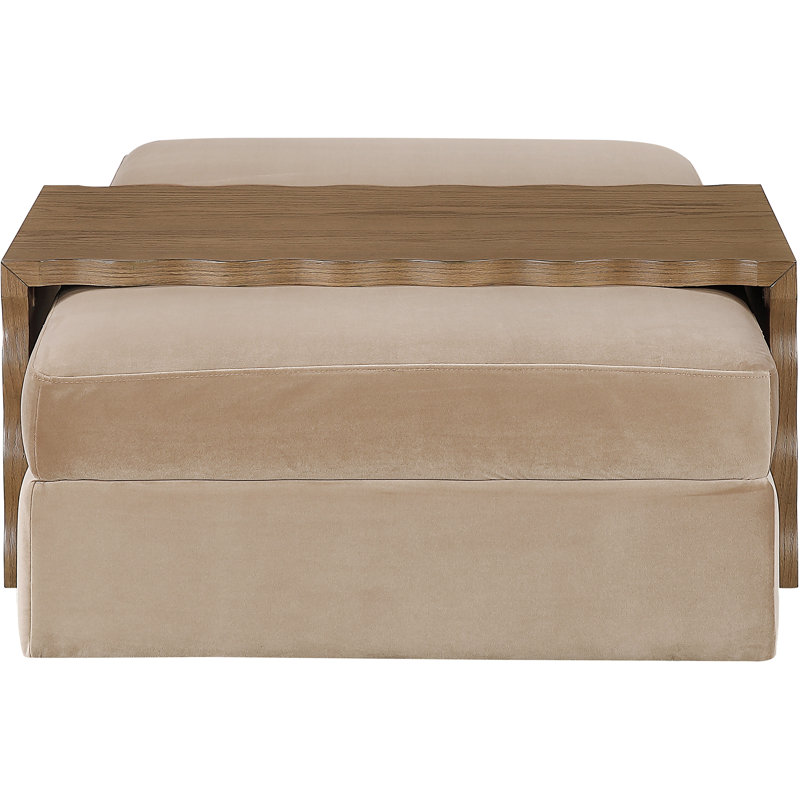 Table basse / repose-pieds Woodra, Beige / Walnut