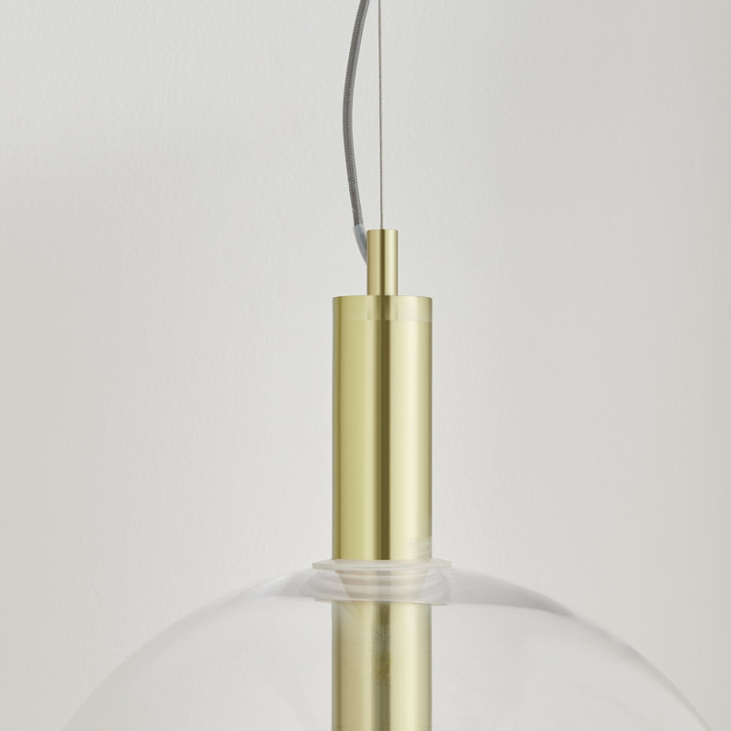 Verdie Brushed Brass & Glass Pendant Light - Sleek Modern Design Ceiling Light