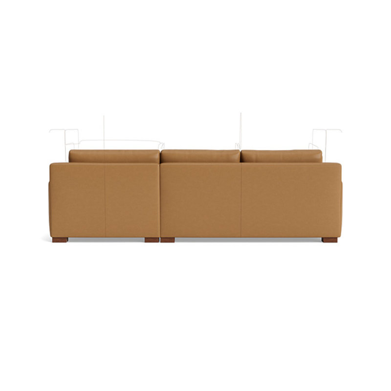 Couch Potato Leather Sectional, Leather - Butterscotch, Right Hand Facing