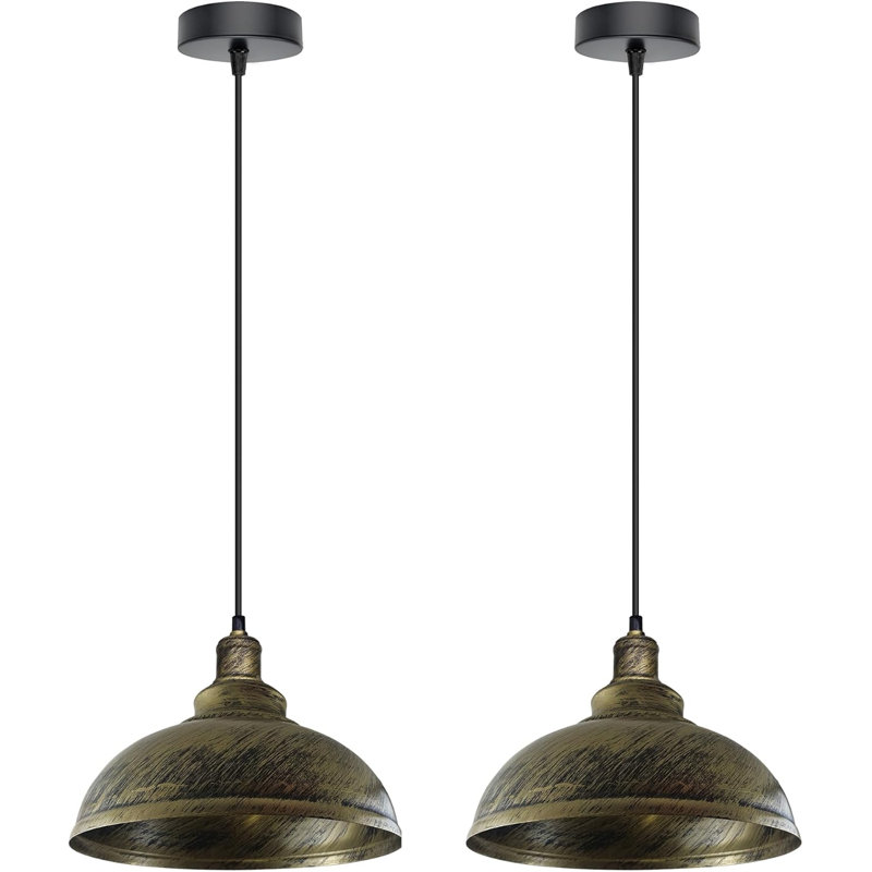1 - Light Dome Pendant, Brushed Brass