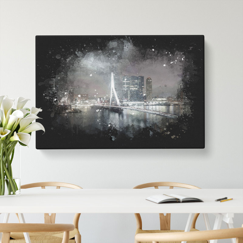 Rotterdam Skyline - Wrapped Canvas Print, 50cm H x 76cm W x 3cm D