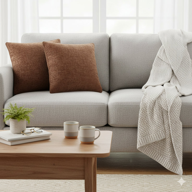 Square Cushion, Copper