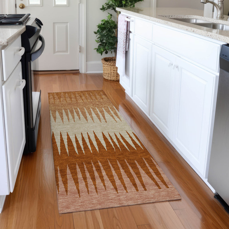 Premium Machine Washable Prisco Copper Rug, Runner 2'3" x 7'6"