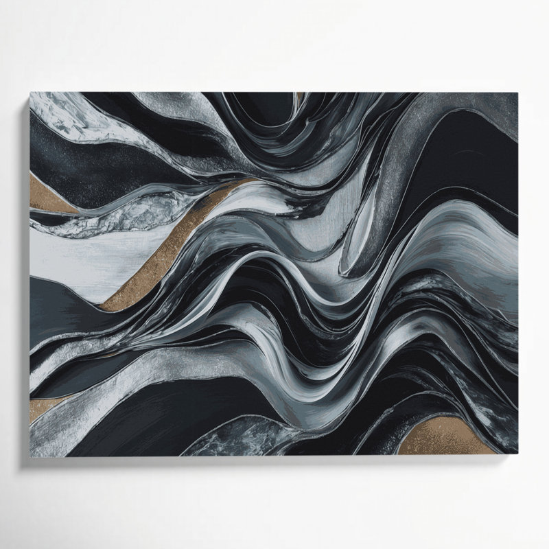 Lyrical Abstraction 45 Black Canvas Wall Art