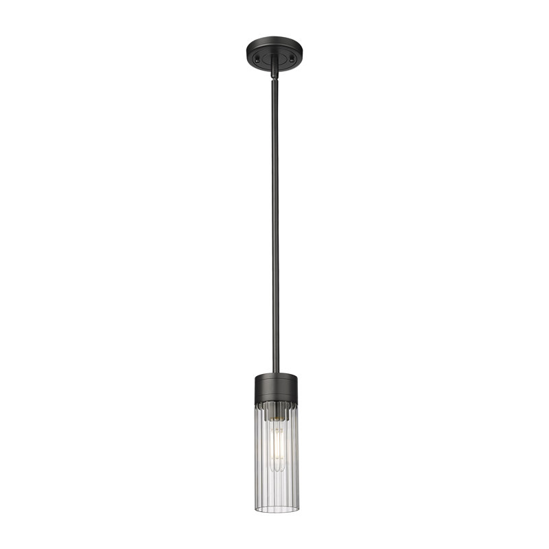 Luminaire suspendu 8 lumières Empire, Transparent, H 9,63 po x l 3,13 po x P 3,13 po, Noir mat
