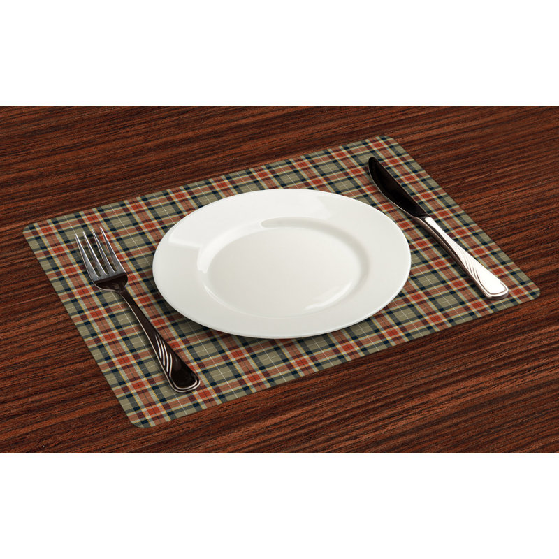 Polyester Plaid Rectangle Placemat