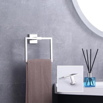 Anneau à serviettes mural en acier inoxydable pour salle de bain et cuisine - Robuste, résistant à la corrosion, design moderne avec fermeture sécurisée