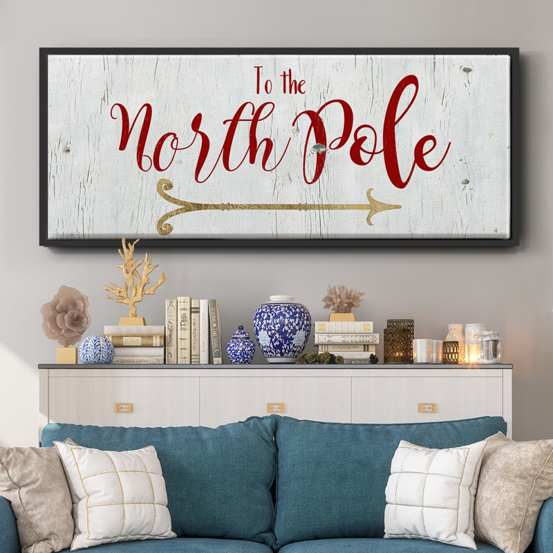 North Pole- Framed Canvas, 12" H x 30" W